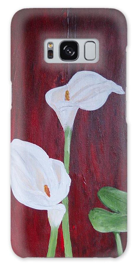 Lilli Galaxy Case featuring the painting Calla Lilies by Ron Woodbury