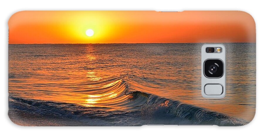 Calm Galaxy Case featuring the photograph Calm and Clear Sunrise on Navarre Beach with Small Perfect Wave by Jeff at JSJ Photography