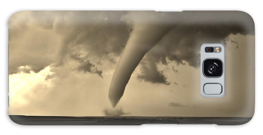 Tornado Galaxy Case featuring the photograph Campo Tornado Black and White by Ed Sweeney