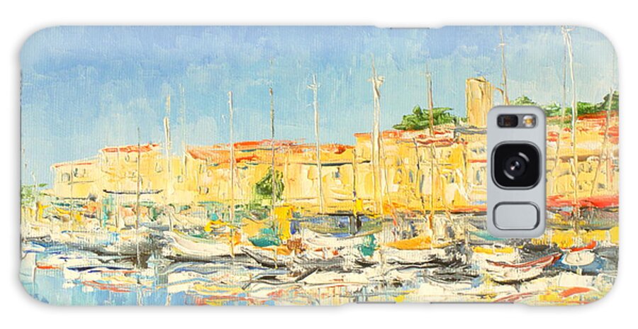 Cannes Galaxy S8 Case featuring the painting Cannes harbour by Luke Karcz