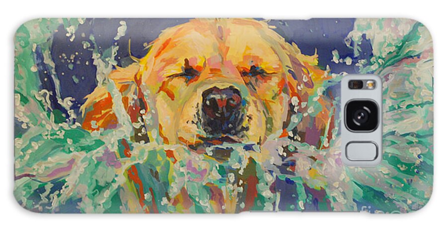 Golden Retriever Galaxy Case featuring the painting Cannonball by Kimberly Santini