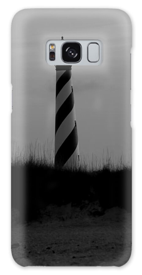 Lighthouse Galaxy Case featuring the photograph Cape Hatteras Lighthouse Black And White by Cathy Lindsey