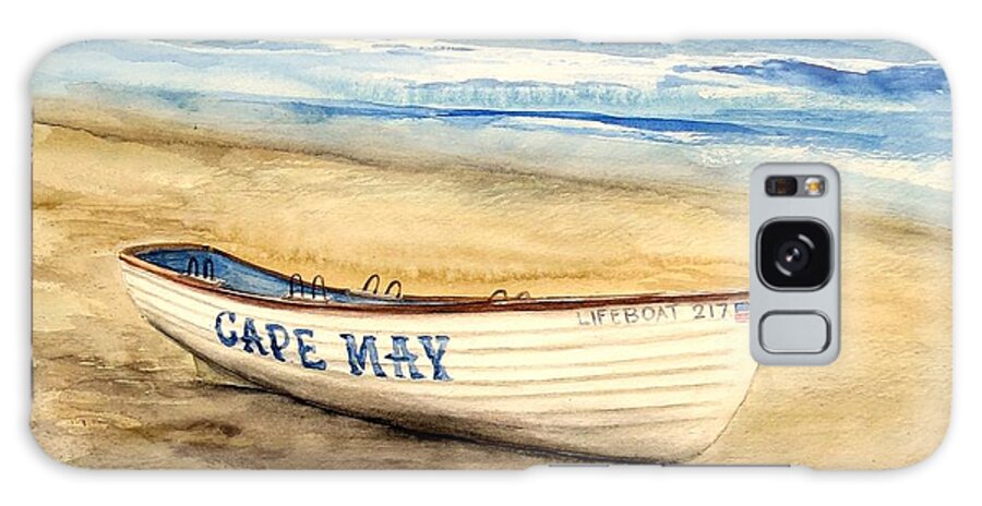 Cape May Galaxy Case featuring the painting Cape May Lifeguard Boat 217 by Nancy Patterson