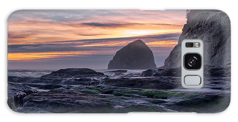 Cape Galaxy Case featuring the photograph Cape Rocks and Surf Sunset by Chriss Pagani