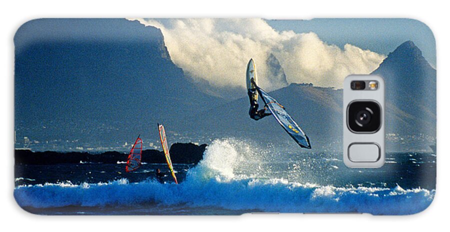 Southern African Galaxy Case featuring the photograph Cape windsurfer by Dennis Cox