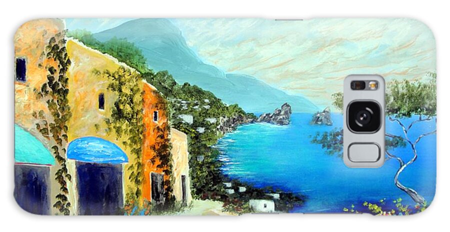 Italy Mediterranean Art Tuscany Galaxy Case featuring the painting Capri Fantasies by Larry Cirigliano