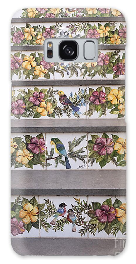 Capri Galaxy S8 Case featuring the photograph Capri Tiled Staircase with Birds by Brenda Kean