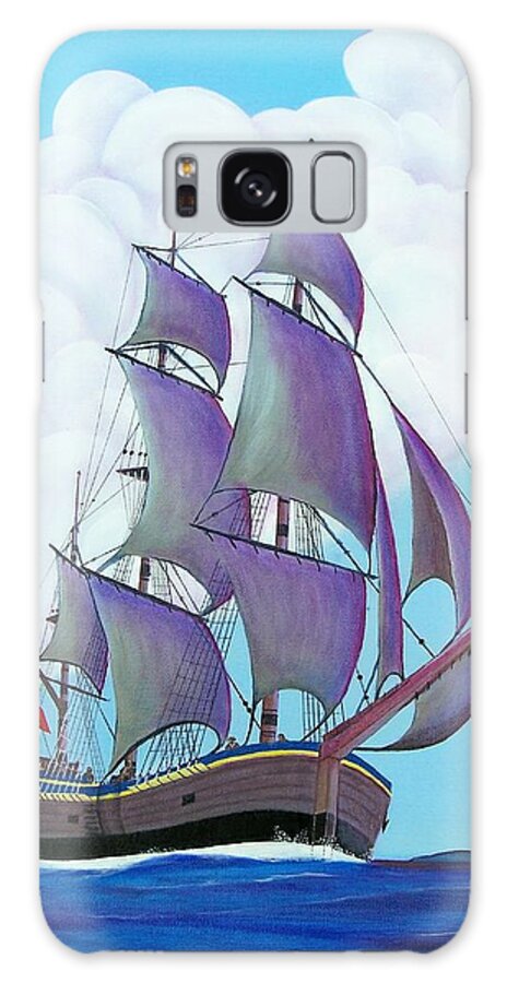 Explorers Galaxy S8 Case featuring the painting Captain Cook  Endeavor by Thomas F Kennedy
