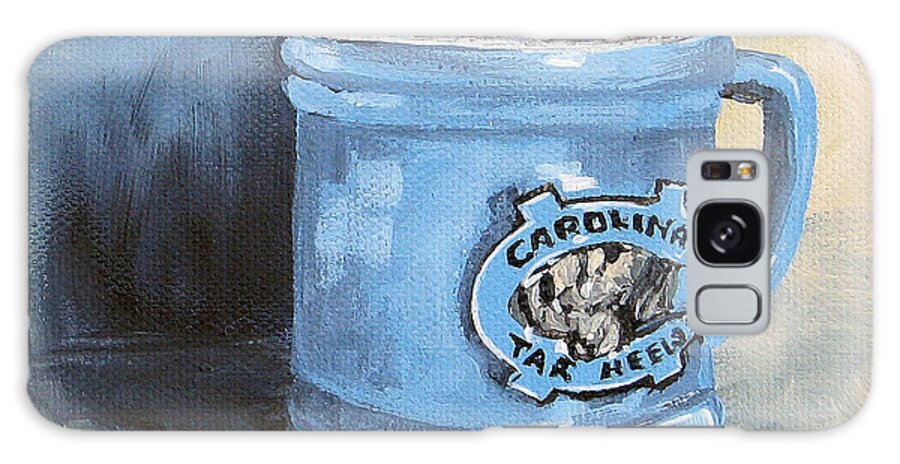 Carolina Galaxy Case featuring the painting Carolina Tar Heel Coffee Cup by Torrie Smiley