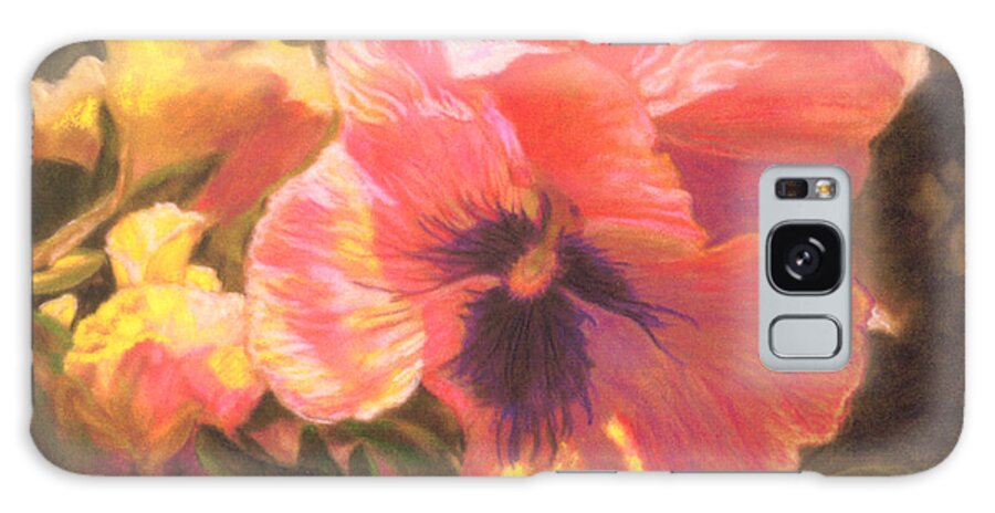 Painting Galaxy Case featuring the pastel Caroline's Pansies by Harriett Masterson
