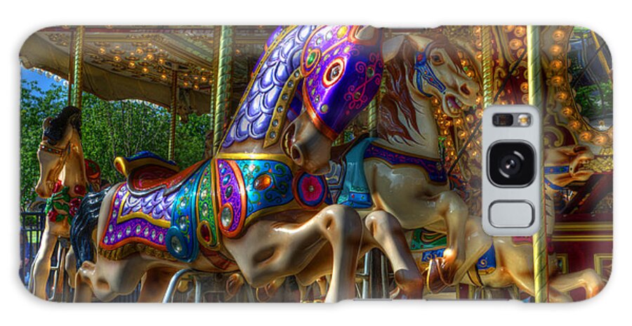Carousel Galaxy Case featuring the photograph Carousel Beauties Ready To Ride by Bob Christopher