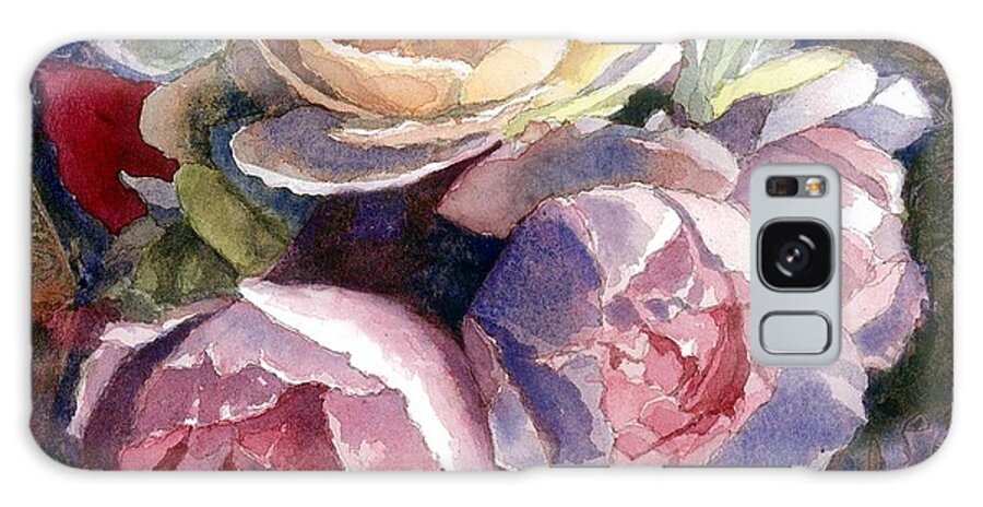 Roses Galaxy Case featuring the painting Caryn's Roses by Janet King