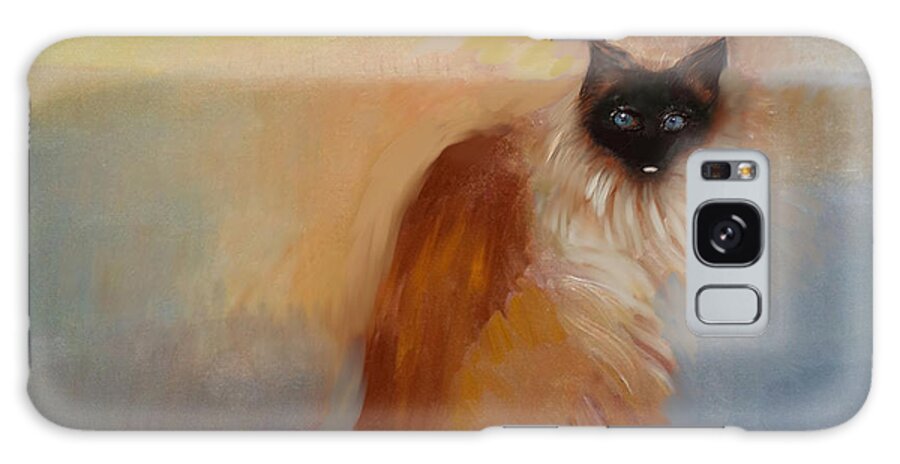 Rag Doll Cat Galaxy Case featuring the painting Cat in Surreal Landscape by Suzanne Giuriati Cerny