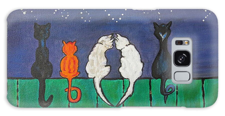 Cats Galaxy Case featuring the painting Cat Tails by Ella Kaye Dickey