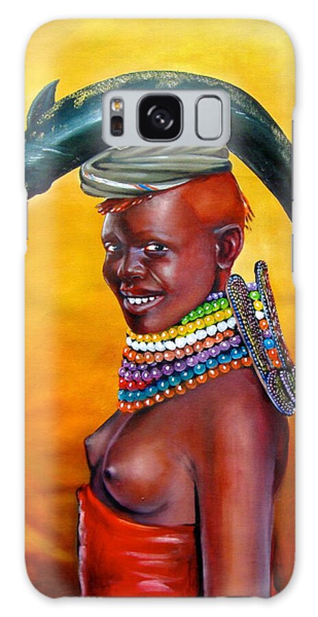 African Paintings Galaxy Case featuring the painting Catch of the Day by Chagwi
