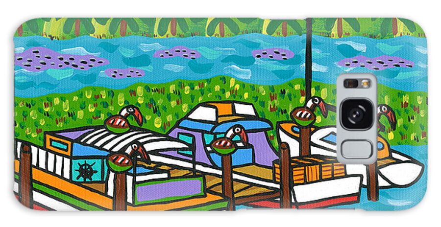 Cedar Key Galaxy Case featuring the painting Cedar Key Bayou by Mike Segal
