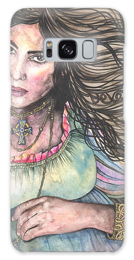 Watercolor Galaxy S8 Case featuring the painting Celtic Queen by Kim Whitton
