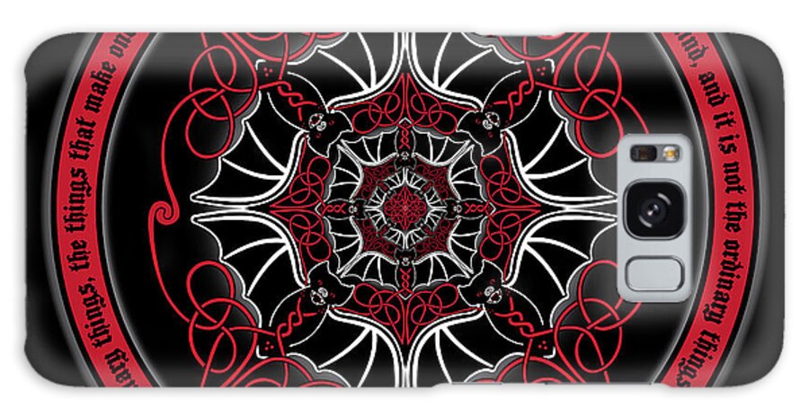 Celtic Art Galaxy Case featuring the digital art Celtic Vampire Bat Mandala by Celtic Artist Angela Dawn MacKay