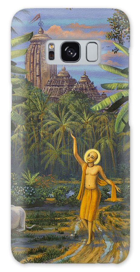 Chaitanya Galaxy Case featuring the painting Chaitanya Mahaprabhu in Jaganath Puri by Vrindavan Das