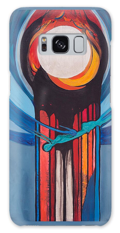 Spiritual Galaxy Case featuring the painting Chanukah Nes Gadol by Marlene Burns