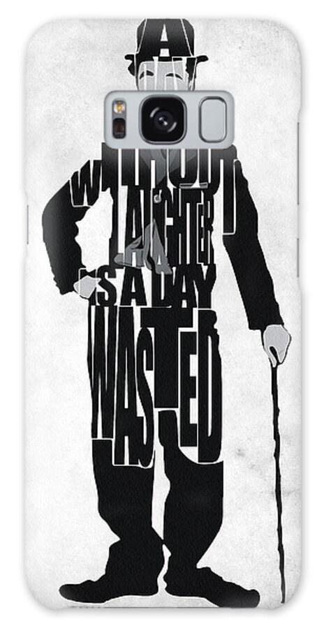 Charlie Chaplin Galaxy S8 Case featuring the painting Charlie Chaplin Typography Poster by Inspirowl Design