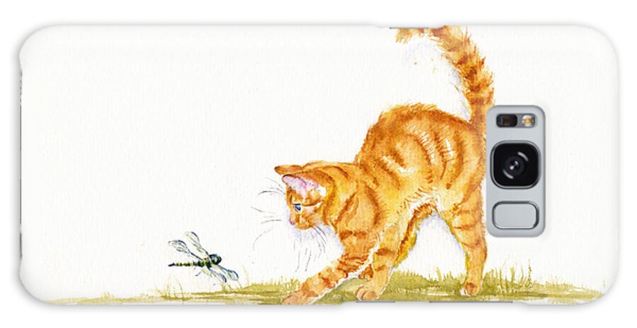 Cat Galaxy Case featuring the painting Chasing the Dragon - Ginger Cat by Debra Hall