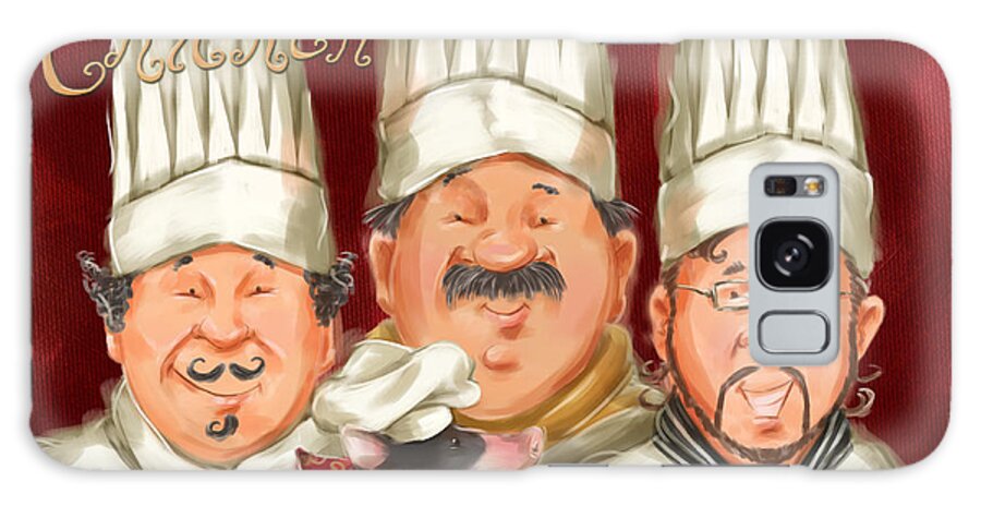 Waiter Galaxy Case featuring the mixed media Chefs Say Eat Chicken by Shari Warren