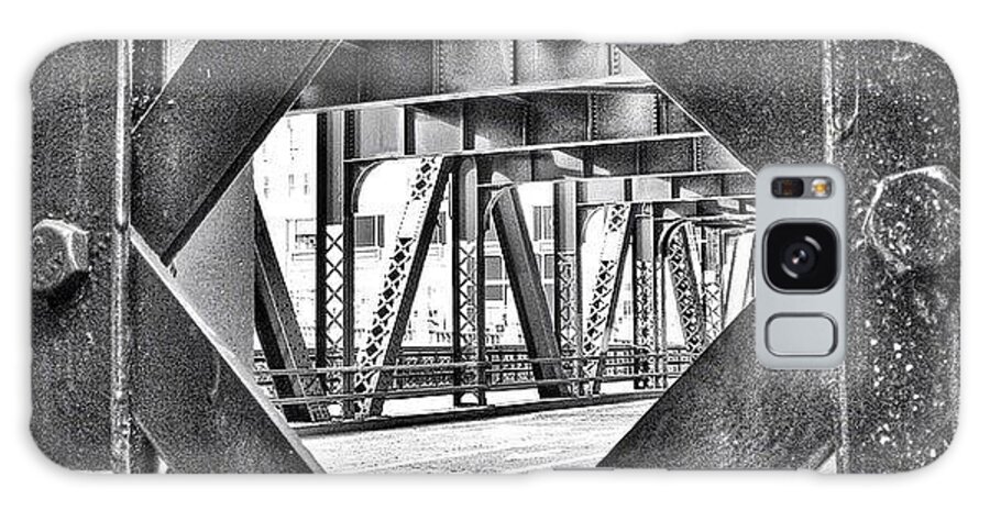 Bridge Galaxy Case featuring the photograph Chicago Bridge Iron In Black And White by Paul Velgos