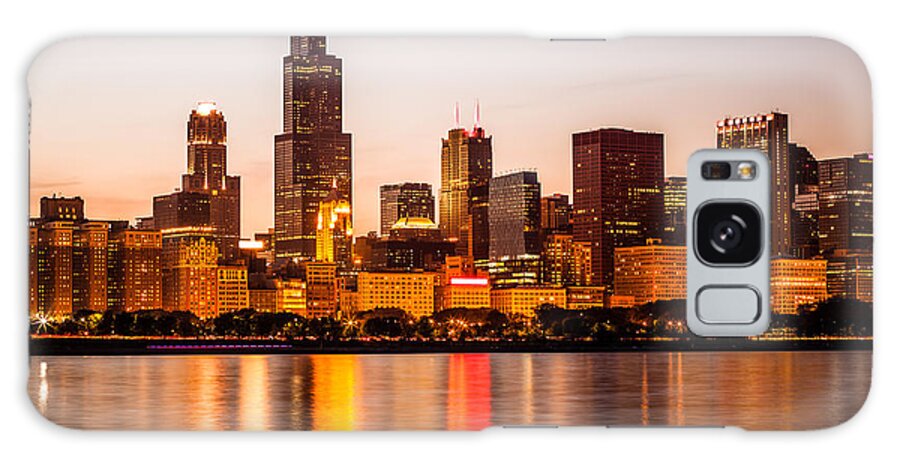 America Galaxy Case featuring the photograph Chicago Downtown City Lakefront with Willis-Sears Tower by Paul Velgos
