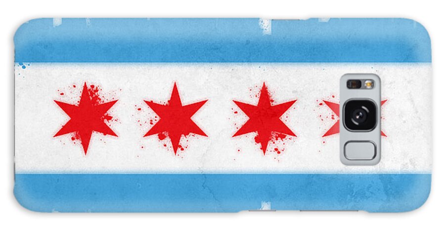 Chicago Galaxy Case featuring the painting Chicago Flag by Mike Maher