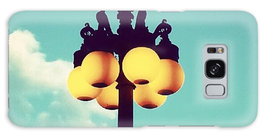 Chicago Galaxy Case featuring the photograph Chicago Lamp Post And Blue Skies by Jill Tuinier