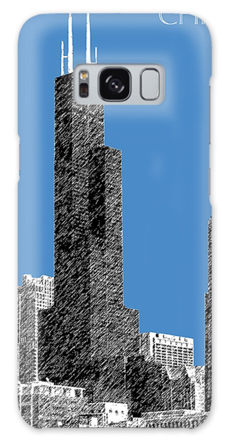 Architecture Galaxy Case featuring the digital art Chicago Sears Tower - Slate by DB Artist