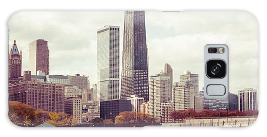America Galaxy Case featuring the photograph Chicago Skyline Vintage Panorama Picture by Paul Velgos