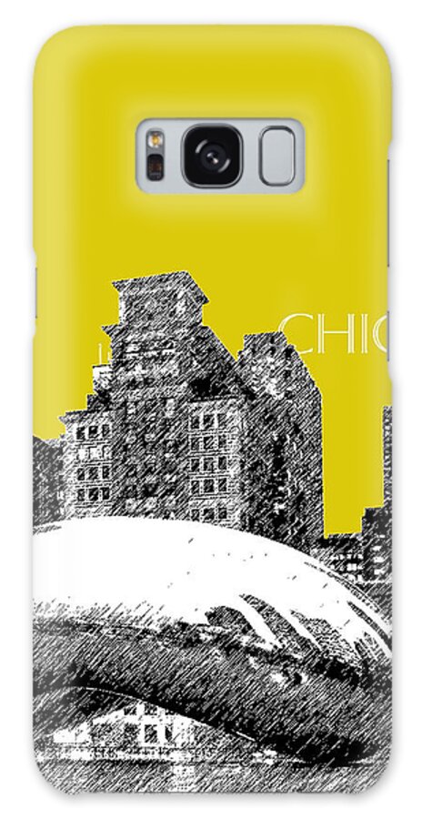 Architecture Galaxy Case featuring the digital art Chicago The Bean - Mustard by DB Artist