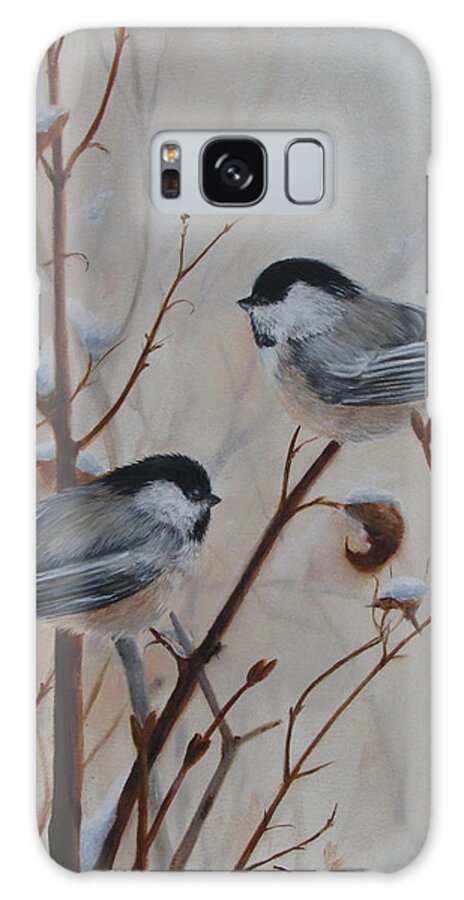 Birds Galaxy Case featuring the painting Chickadees by Tammy Taylor