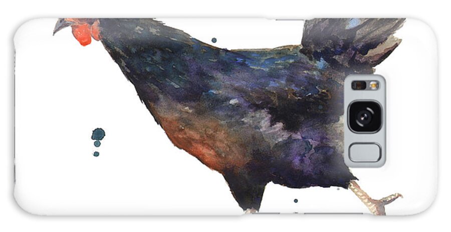 Chicken Galaxy Case featuring the painting Chicken Chase by Alison Fennell
