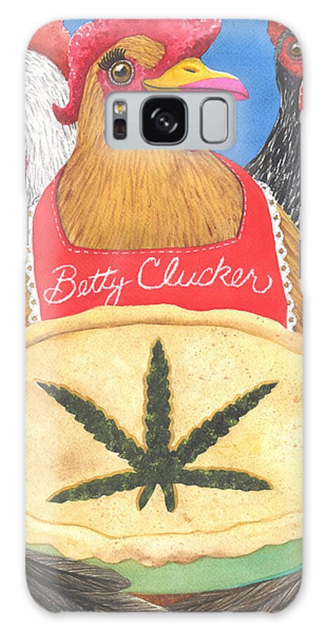 Chicken Galaxy Case featuring the painting Chicken's Pot Pie by Catherine G McElroy