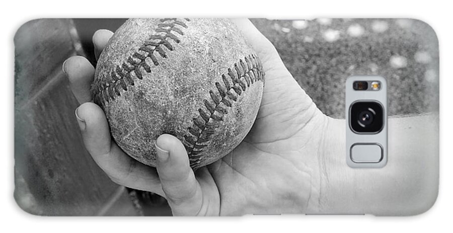 Baseball Galaxy Case featuring the photograph Childs Play - Baseball Black and White by Ella Kaye Dickey