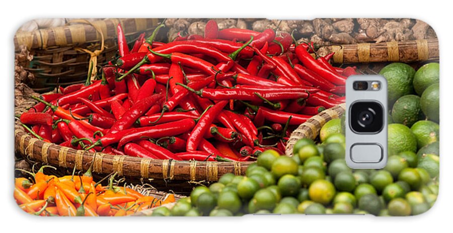 Basket Galaxy Case featuring the photograph Chillies 01 by Rick Piper Photography