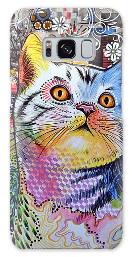 Cat Galaxy Case featuring the painting Chloe ... Abstract Cat Art by Amy Giacomelli