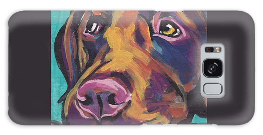 Labrador Retriever Galaxy Case featuring the painting Choco Lab Love by Lea S