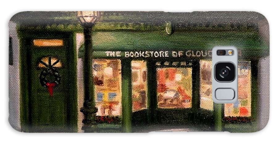 Gloucester Galaxy Case featuring the painting Christmas At The Bookstore of Gloucester by Eileen Patten Oliver