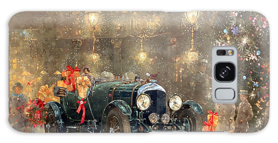 Motor Car Galaxy Case featuring the painting Christmas Bentley by Peter Miller