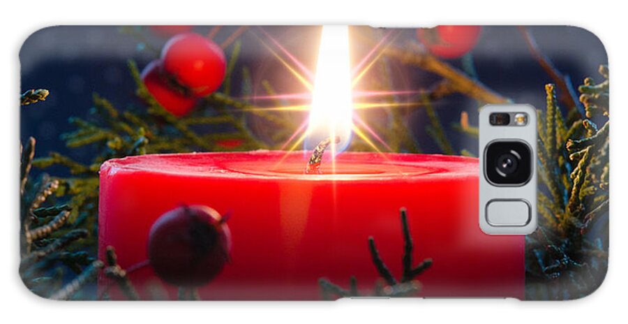 Candle Galaxy Case featuring the photograph Christmas candle by Pat Lucas