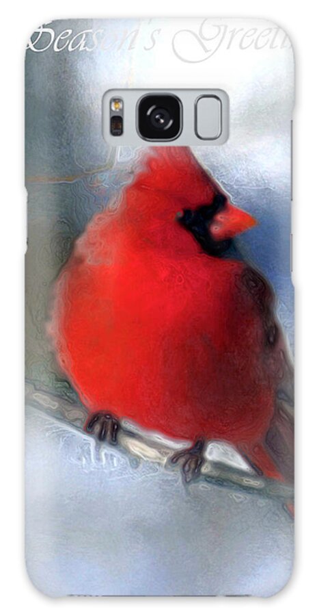 Cardinal Galaxy Case featuring the digital art Christmas Card - Cardinal by Pennie McCracken