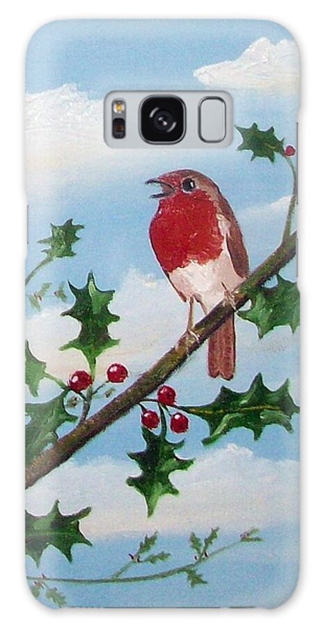 Robin Galaxy Case featuring the painting Christmas Robin by Asa Jones