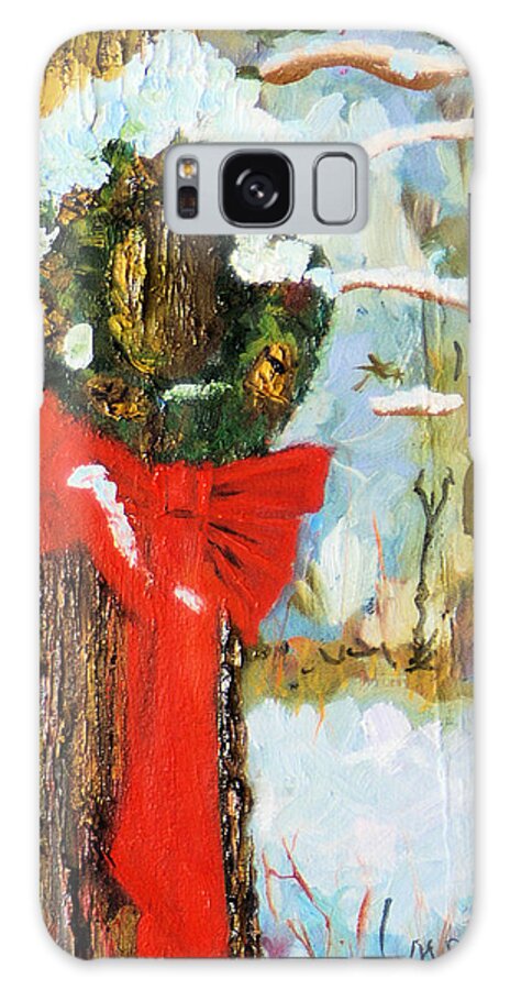 Impressionistic Christmas Holiday Card Galaxy Case featuring the painting Christmas Wreath by Michael Daniels