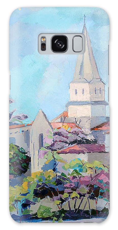 Church Galaxy Case featuring the painting Church at Charmant en Charente by Kim PARDON