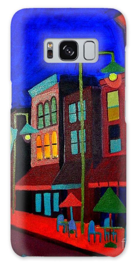 Landscape Galaxy S8 Case featuring the painting Church Street Cafe Burlington VT by Debra Bretton Robinson