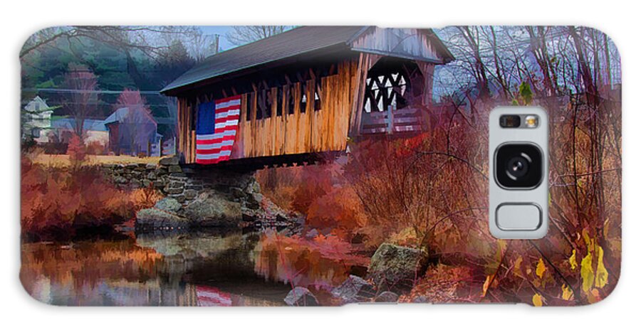 Autumn Galaxy Case featuring the photograph CilleyVille covered bridge by Jeff Folger